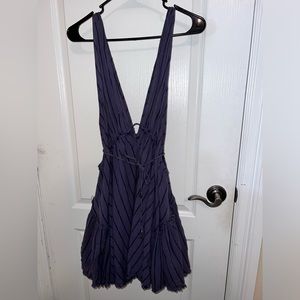 Free People | Pleated Swing Dress | Purple | L